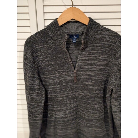 George Quarter Zip Sweater Mens M 38-40 Heather‎ Gray Grandpa Cozy - Picture 3 of 8